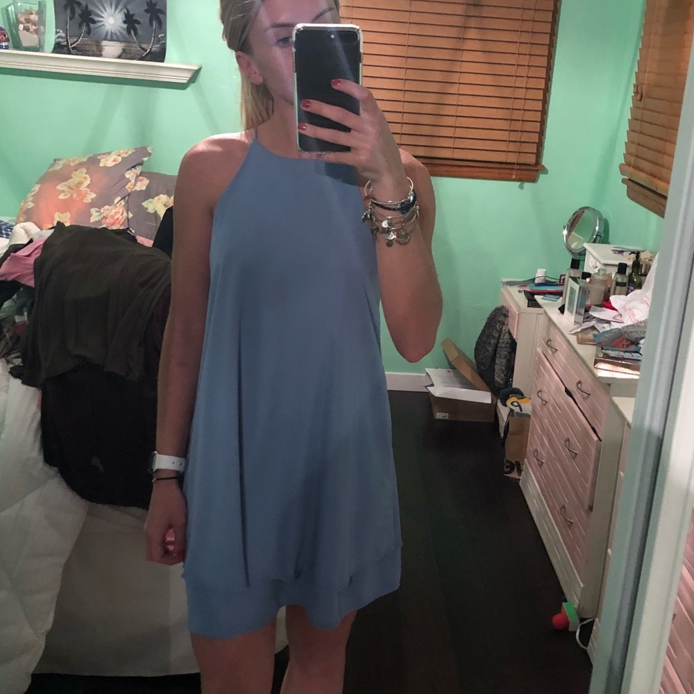 Light blue shift dress